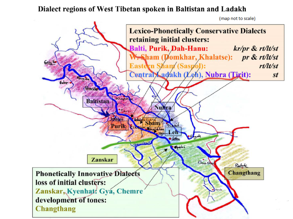Map of Ladakhi Language